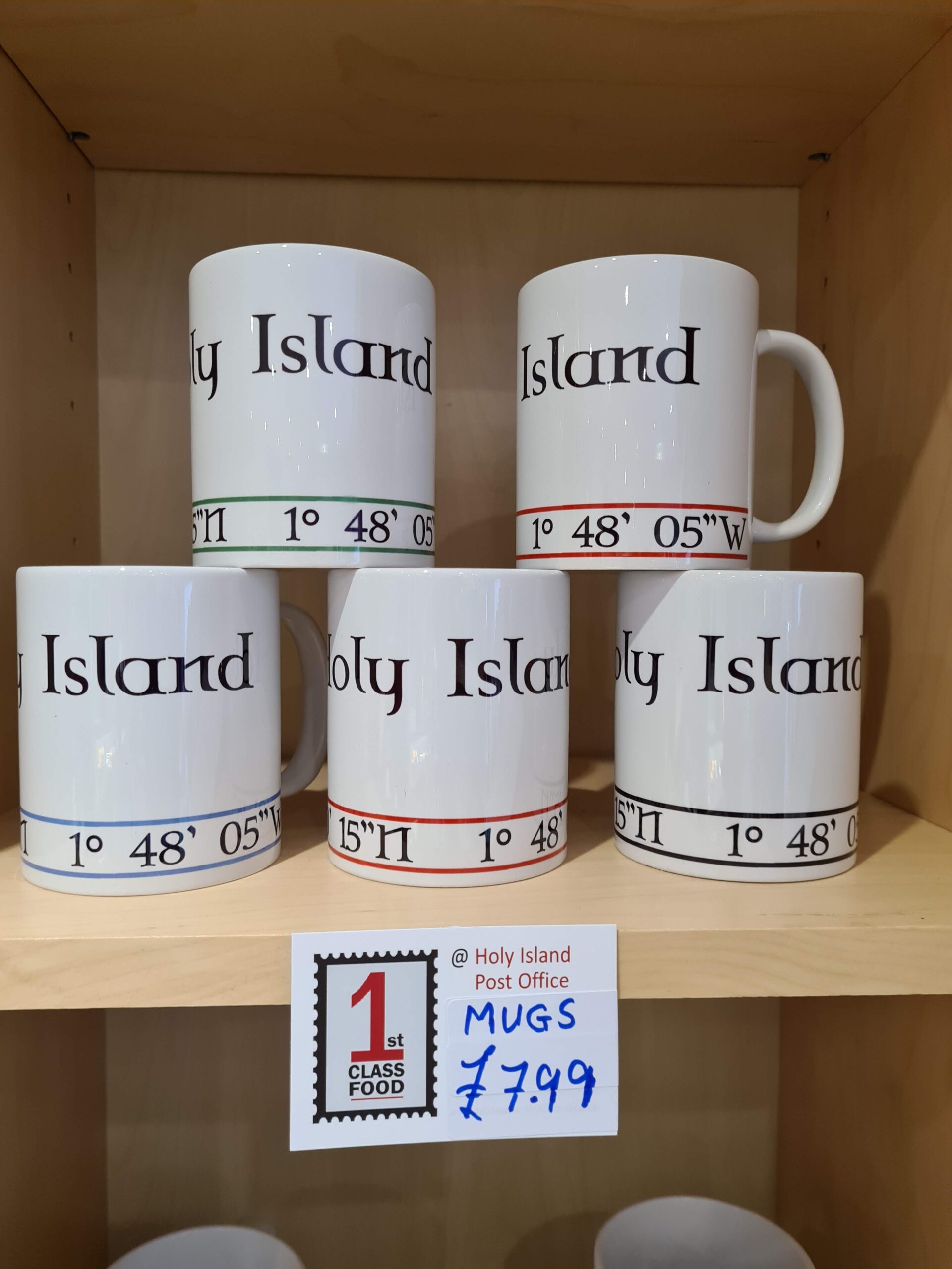 1st Class Food Holy Island Shop Mugs